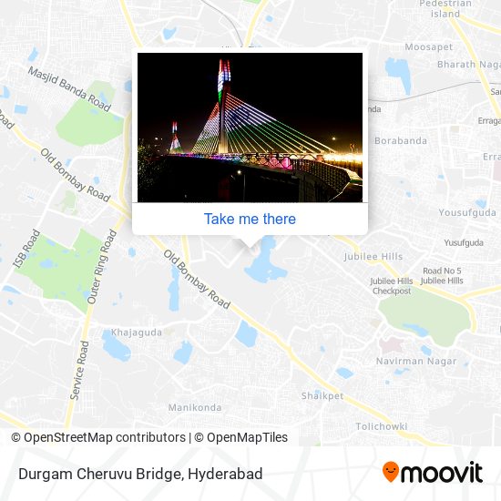 Durgam Cheruvu Bridge map