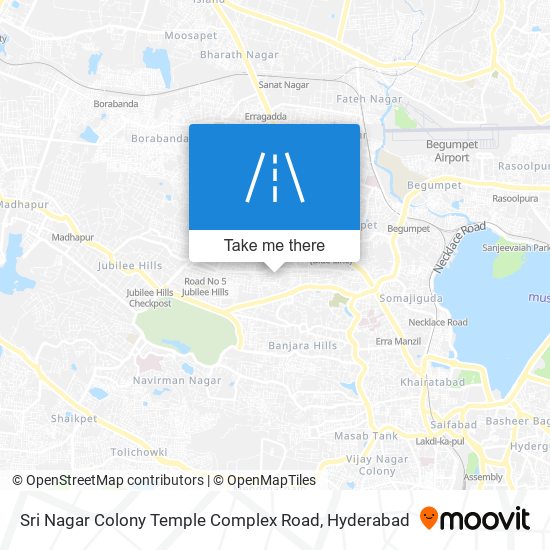 Sri Nagar Colony Temple Complex Road map