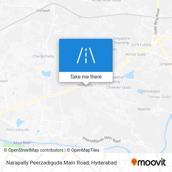 Narapally Peerzadiguda Main Road map