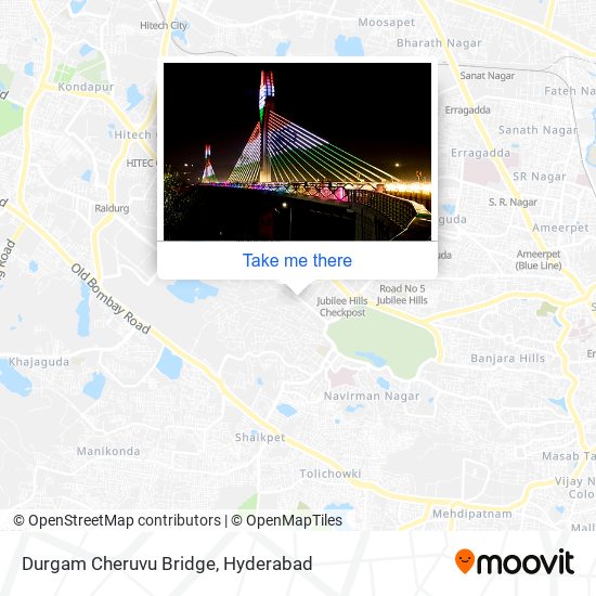 Durgam Cheruvu Bridge map
