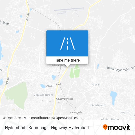 Hyderabad - Karimnagar Highway map