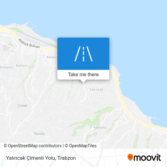 Yalıncak Çimenli Yolu map