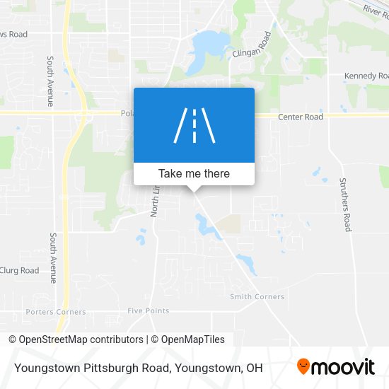 Youngstown Pittsburgh Road map