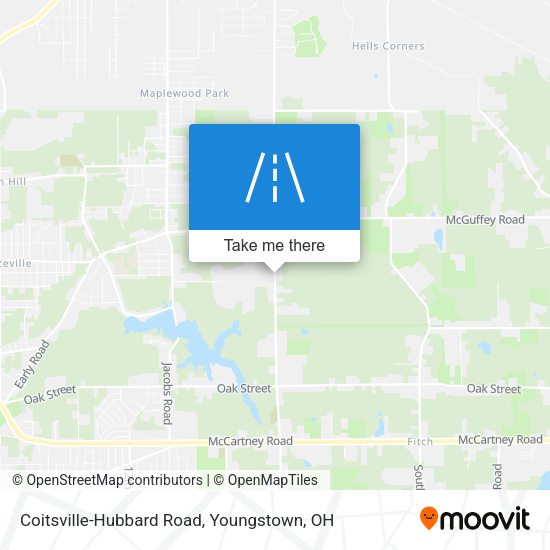 Coitsville-Hubbard Road map