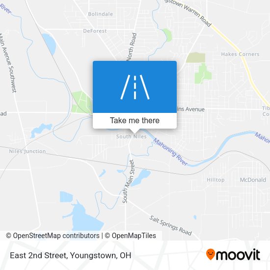 East 2nd Street map