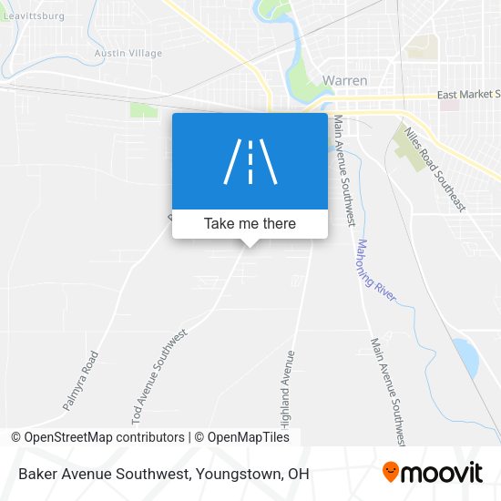 Baker Avenue Southwest map