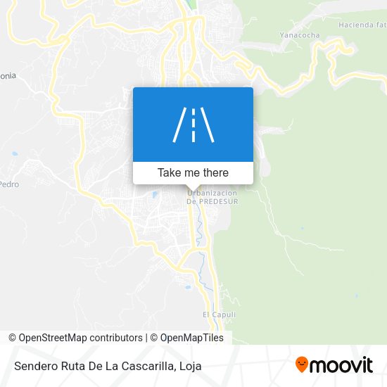 Sendero Ruta De La Cascarilla map