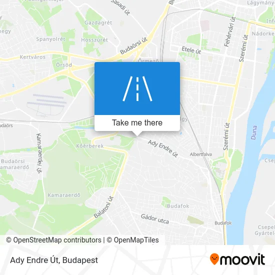 Ady Endre Út map