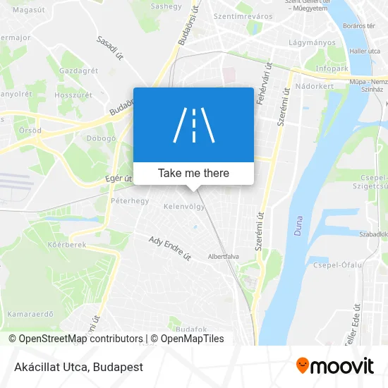 Akácillat Utca map