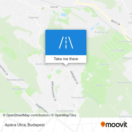 Apáca Utca map