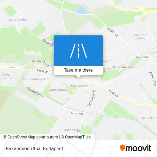 Bakancsos Utca map