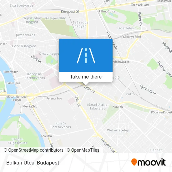 Balkán Utca map