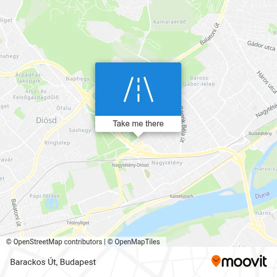 Barackos Út map