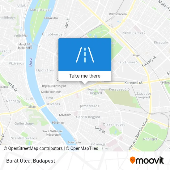 Barát Utca map