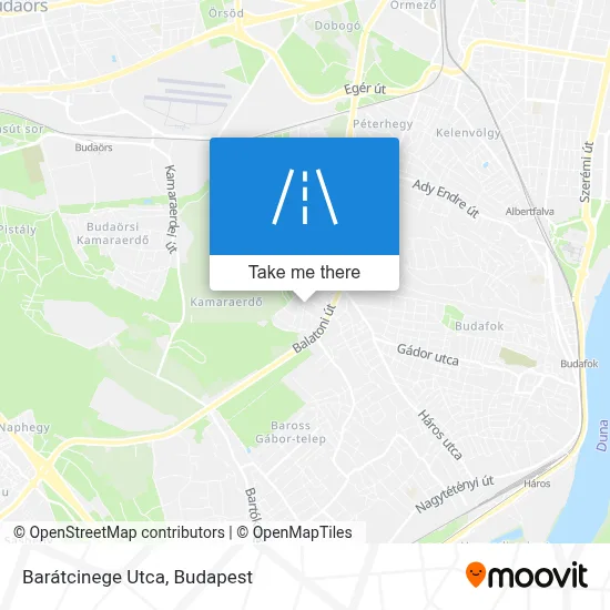 Barátcinege Utca map