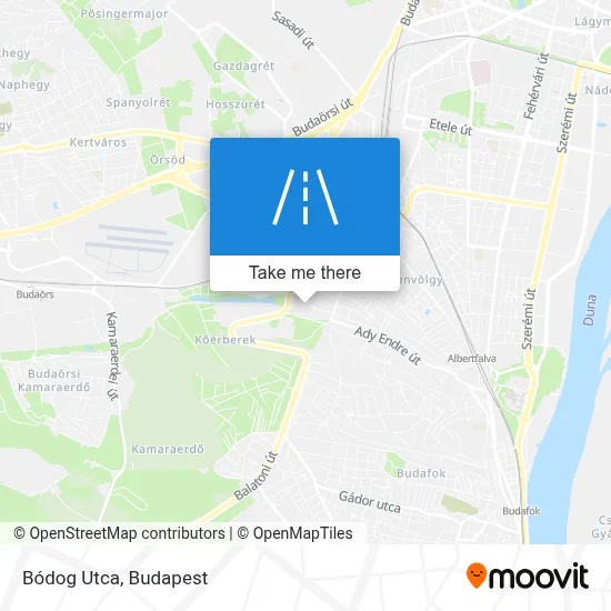 Bódog Utca map