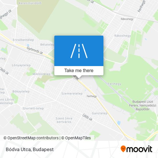 Bódva Utca map