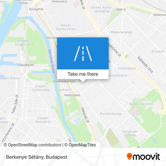 Berkenye Sétány map