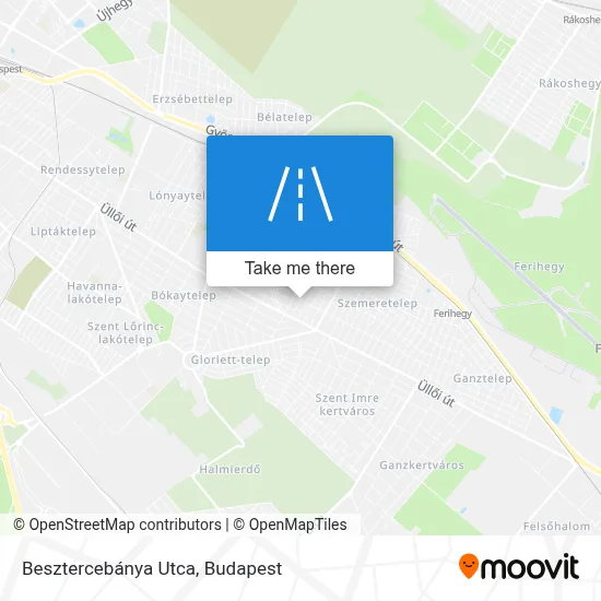 Besztercebánya Utca map