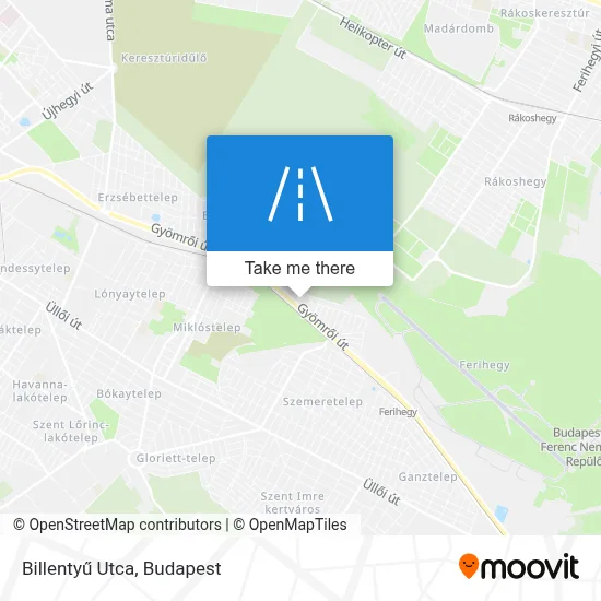 Billentyű Utca map
