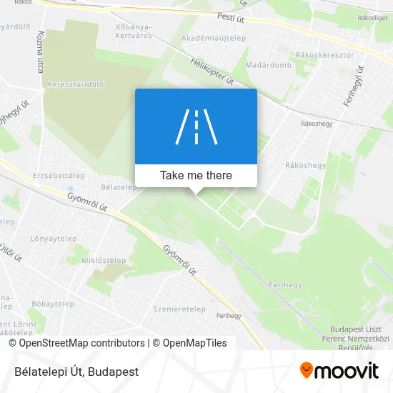 Bélatelepi Út map