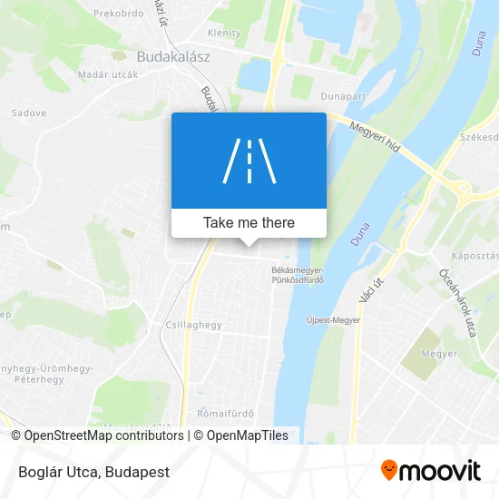 Boglár Utca map