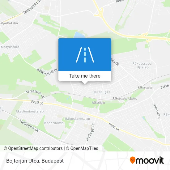 Bojtorján Utca map