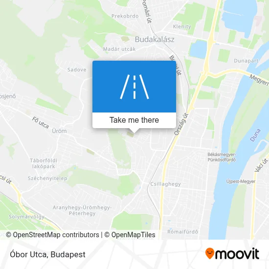 Óbor Utca map