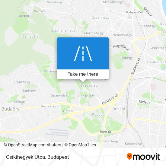 Csíkihegyek Utca map