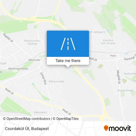 Csordakút Út map
