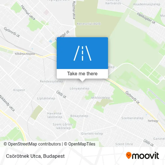 Csörötnek Utca map