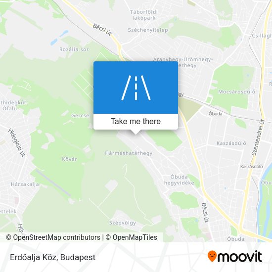 Erdőalja Köz map