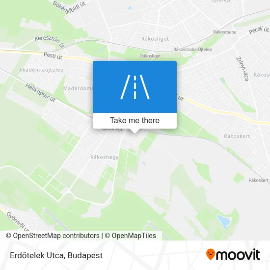 Erdőtelek Utca map