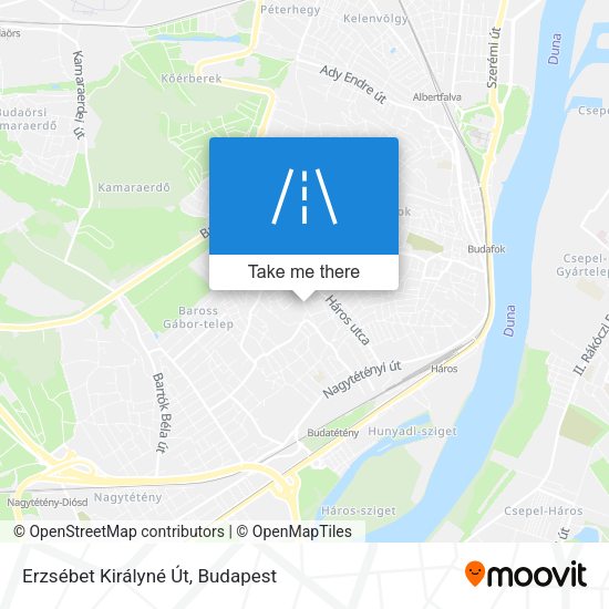 Erzsébet Királyné Út map