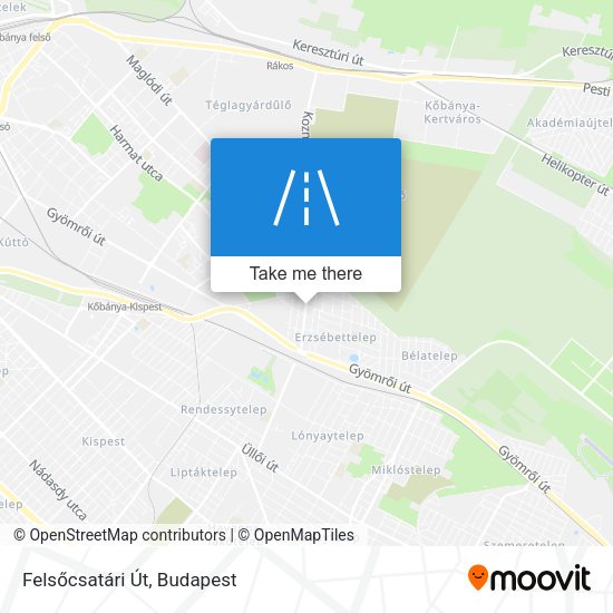 Felsőcsatári Út map
