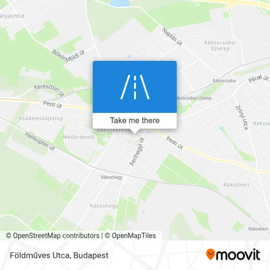 Földműves Utca map