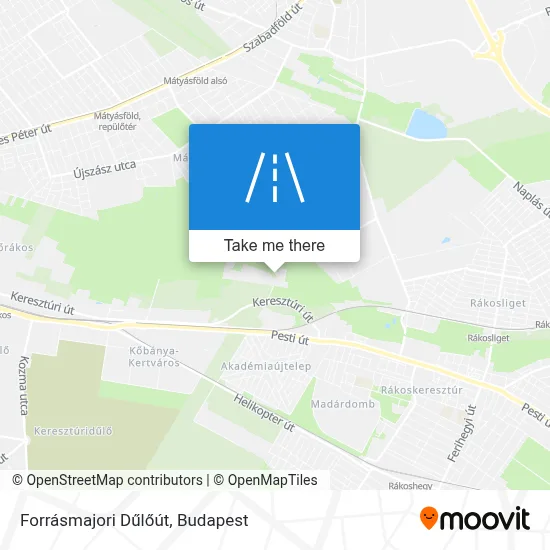 Forrásmajori Dűlőút map