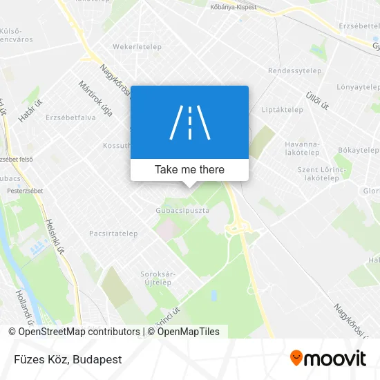 Füzes Köz map