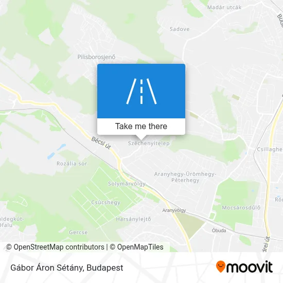Gábor Áron Sétány map
