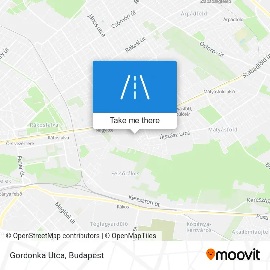 Gordonka Utca map
