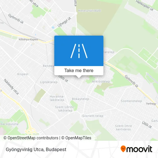 Gyöngyvirág Utca map