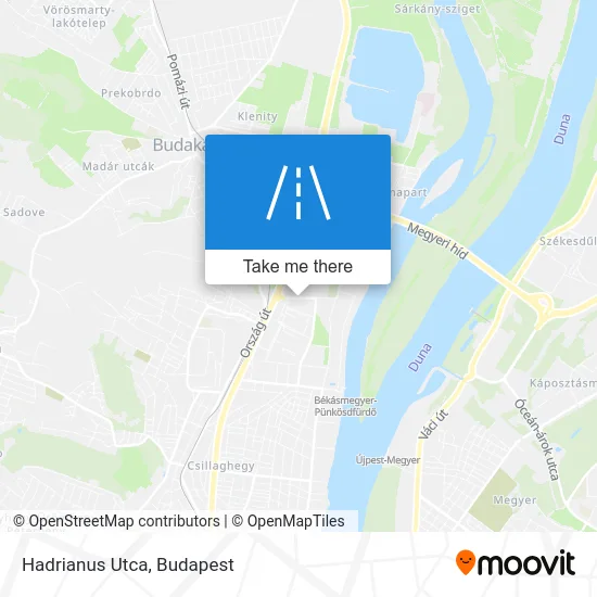 Hadrianus Utca map