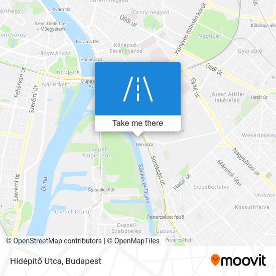 Hídépítő Utca map