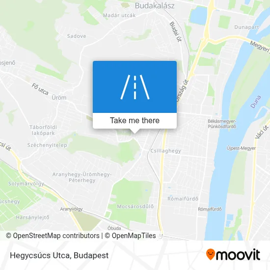 Hegycsúcs Utca map
