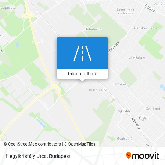 Hegyikristály Utca map