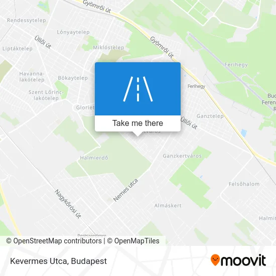 Kevermes Utca map