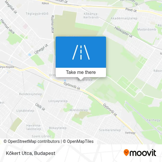 Kőkert Utca map