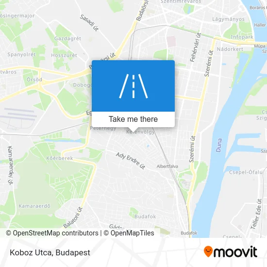 Koboz Utca map