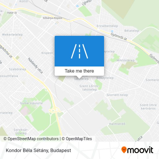 Kondor Béla Sétány map