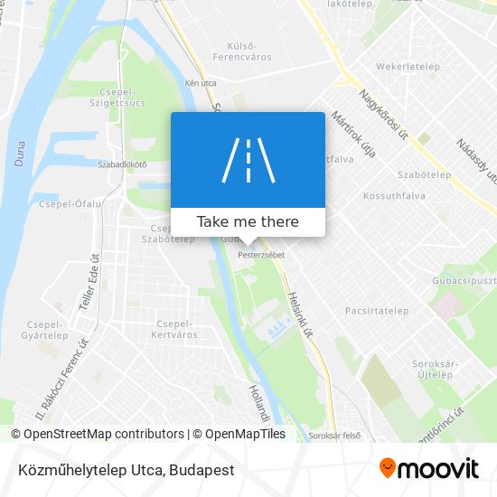 Közműhelytelep Utca map